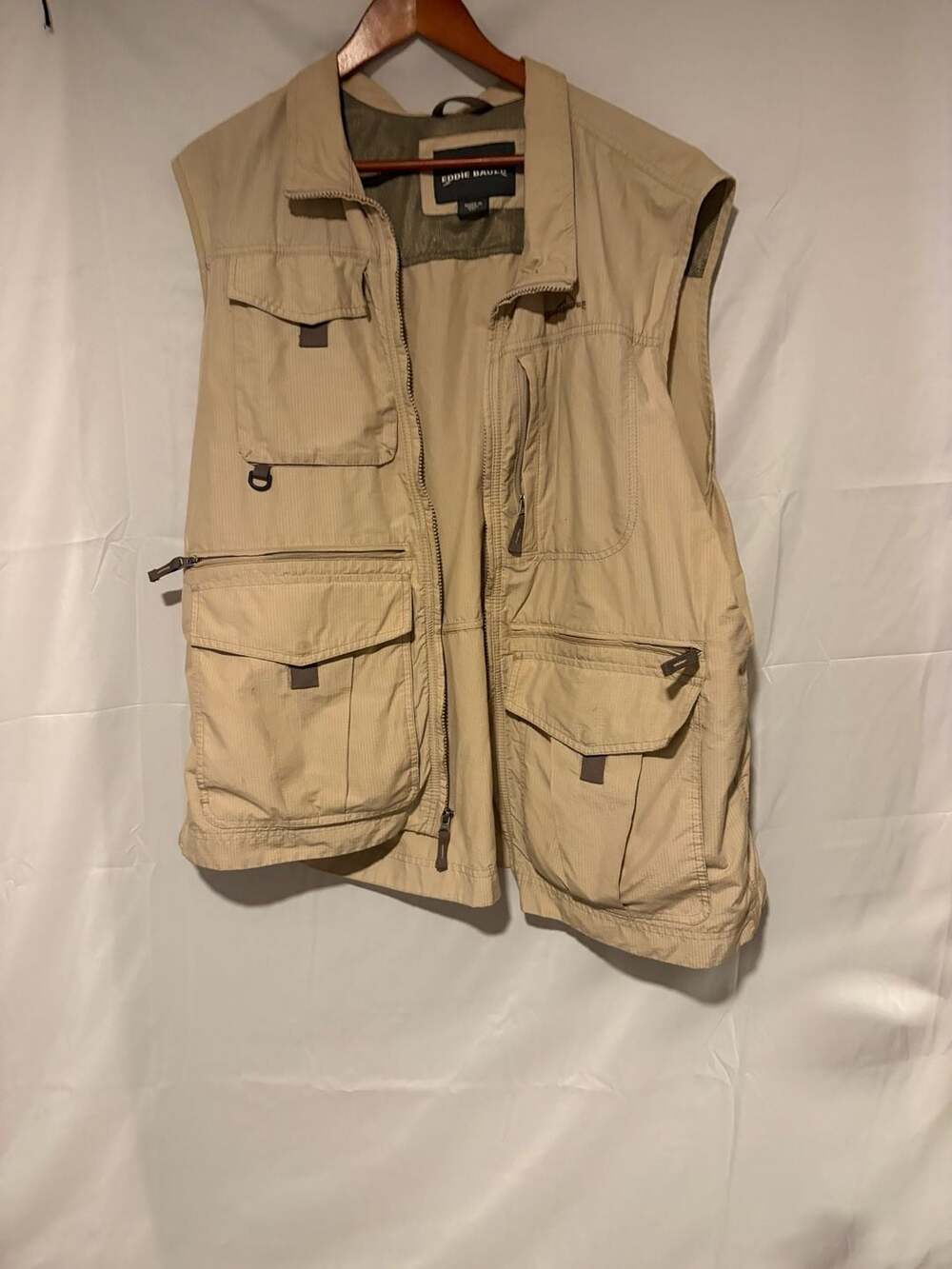 Eddie Bauer Outdoor Outfitters Cargo Utility Vest Khaki XXL
